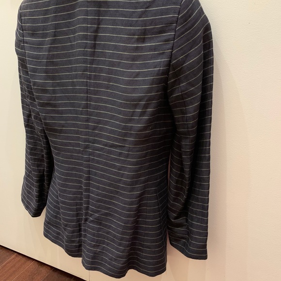 Ann Taylor Blazer 2P Linen Black with White Stripes Like NEW - Picture 7 of 7